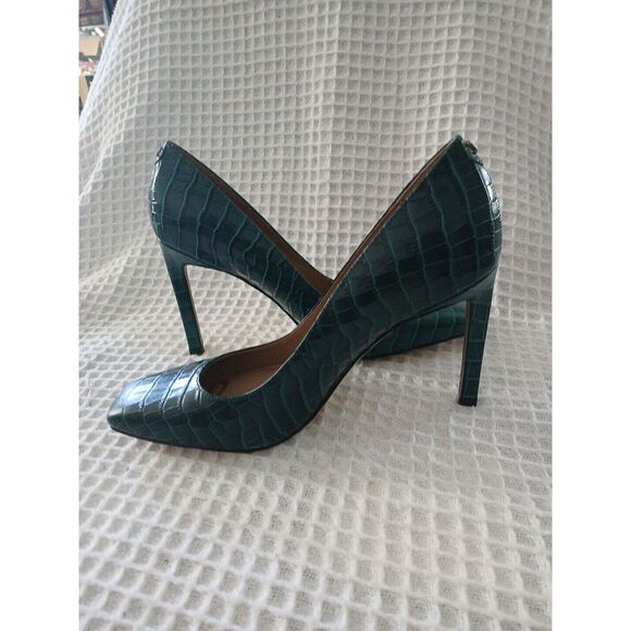 SAM EDELMAN Womens Green Crocodile Arch Support Breathable Padded Heels - Picture 4 of 8